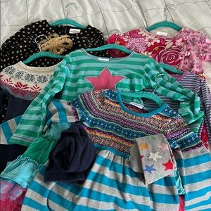 Lot of 6 Hanna Andersson Girls' Long Sleeve Dresses size 110(5)